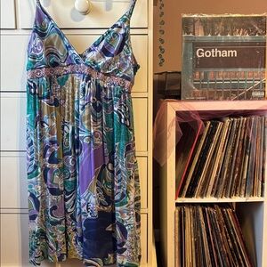 Vintage Y2K Fairy Beaded Dress Princess Colorful Beaded Party Cocktail 14 Fun XL